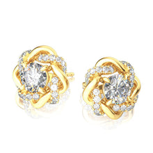 Load image into Gallery viewer, Handmade 2.0 Ct.TW Diamond Stud Earrings in S-925 White &amp; Yellow Gold
