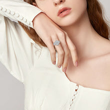 Load image into Gallery viewer, Lab-Created Oval Simulation Diamond Ring in 14K White or Yellow Gold
