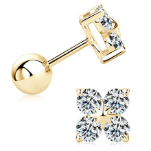 Load image into Gallery viewer, S-925 Stud Earrings with Round Brilliant 0.8 Ct.TW Diamonds in 18K