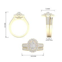Load image into Gallery viewer, Lab-Created Oval Simulation Diamond Ring in 14K White or Yellow Gold