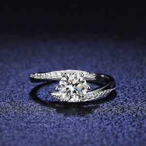 1.28 Ct.TW Round Brilliant 7 side stones Diamond Ring in White Gold