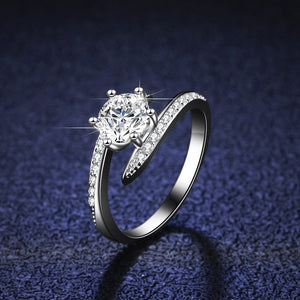 1.28 Ct.TW Round Brilliant 7 side stones Diamond Ring in White Gold