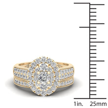 Load image into Gallery viewer, Lab-Created Oval Simulation Diamond Ring in 14K White or Yellow Gold
