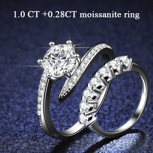 1.28 Ct.TW Round Brilliant 7 side stones Diamond Ring in White Gold