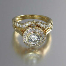 Load image into Gallery viewer, Yellow Gold CZ Round Cut Gemstone 0.5 Carat Solitaire Diamond Ring