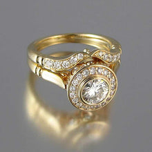 Load image into Gallery viewer, Yellow Gold CZ Round Cut Gemstone 0.5 Carat Solitaire Diamond Ring