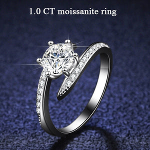 1.28 Ct.TW Round Brilliant 7 side stones Diamond Ring in White Gold
