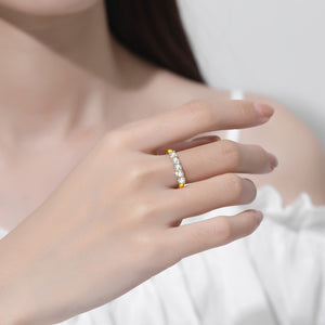Elegant Diamond Ring 1.0 Ct.TW Round Brilliant in S-925 Gold Options