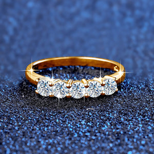Elegant Diamond Ring 1.0 Ct.TW Round Brilliant in S-925 Gold Options