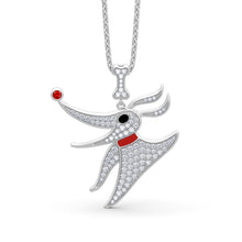 Load image into Gallery viewer, Round Brilliant Pendant Necklace with 2.0 Ct. VVS1 Diamonds &amp; Red Ruby