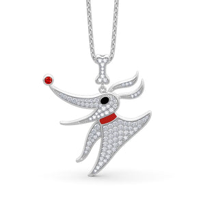 Round Brilliant Pendant Necklace with 2.0 Ct. VVS1 Diamonds & Red Ruby