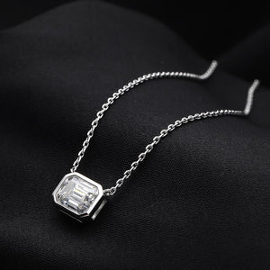 2.0 Ct.TW Emerald Brilliant VVS Diamond Necklace in 18K Gold Options