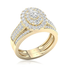 Load image into Gallery viewer, Lab-Created Oval Simulation Diamond Ring in 14K White or Yellow Gold