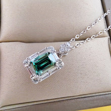 Load image into Gallery viewer, White Gold 1.0 Ct.TW Emerald Brilliant VVS Diamond Necklace in S-925