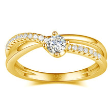 Load image into Gallery viewer, 0.3 Ct.TW Round Brilliant Diamond Ring in White or Yellow Gold Finish