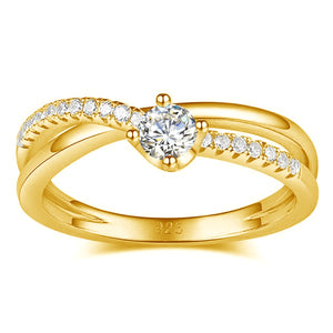 0.3 Ct.TW Round Brilliant Diamond Ring in White or Yellow Gold Finish