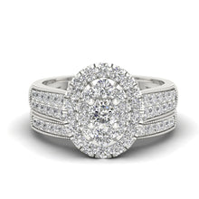 Load image into Gallery viewer, Lab-Created Oval Simulation Diamond Ring in 14K White or Yellow Gold
