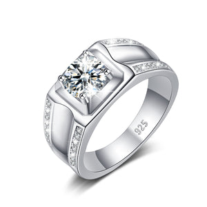 1.0 Ct.TW Round Brilliant VVS Diamond Businessman Ring in 18K Gold