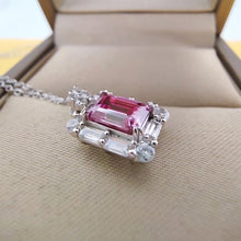 Load image into Gallery viewer, White Gold 1.0 Ct.TW Emerald Brilliant VVS Diamond Necklace in S-925