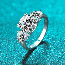 Load image into Gallery viewer, Three-Stone Round Brilliant 2.0–4.0 Ct.TW Diamond Ring 18K White Gold