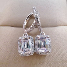 Load image into Gallery viewer, 2.0 Ct. Emerald Brilliant VVS Diamond Drop Earrings in White Gold