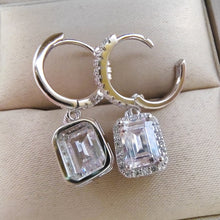 Load image into Gallery viewer, 2.0 Ct. Emerald Brilliant VVS Diamond Drop Earrings in White Gold