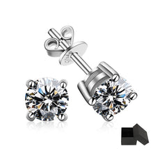 Load image into Gallery viewer, Round Brilliant 0.6–6.0 Ct.TW Diamond Stud Earrings in White Gold