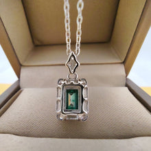 Load image into Gallery viewer, White Gold 1.0 Ct.TW Emerald Brilliant VVS Diamond Necklace in S-925