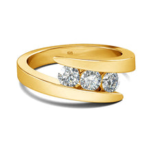Load image into Gallery viewer, Three-Stone Diamond Ring 0.9 Ct.TW in White, Yellow, or Rose Gold
