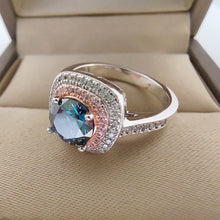 Load image into Gallery viewer, 1.0 Ct.TW Round Brilliant Multi-Colored VVS Halo Diamond Cocktail Ring