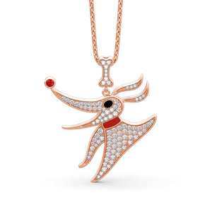 Round Brilliant Pendant Necklace with 2.0 Ct. VVS1 Diamonds & Red Ruby