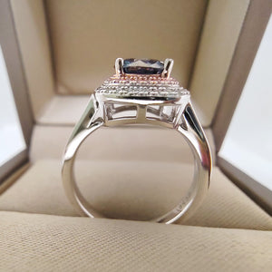 1.0 Ct.TW Round Brilliant Multi-Colored VVS Halo Diamond Cocktail Ring