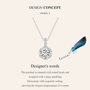 1.0 Ct.TW Round Brilliant  Lab Created Diamond Necklace in White Gold