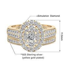 Load image into Gallery viewer, Lab-Created Oval Simulation Diamond Ring in 14K White or Yellow Gold