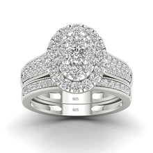 Load image into Gallery viewer, Lab-Created Oval Simulation Diamond Ring in 14K White or Yellow Gold