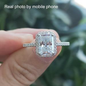 Diamond Ring 1.0 Ct.TW - 2.0 Ct.TW Radiant Brilliant in 18K White Gold