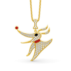 Round Brilliant Pendant Necklace with 2.0 Ct. VVS1 Diamonds & Red Ruby