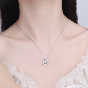 White Gold Diamond Necklace 0.5 Ct - 1.0 Ct Round Brilliant in S-925
