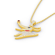 Load image into Gallery viewer, Round Brilliant Pendant Necklace with 2.0 Ct. VVS1 Diamonds &amp; Red Ruby