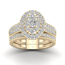Load image into Gallery viewer, Lab-Created Oval Simulation Diamond Ring in 14K White or Yellow Gold