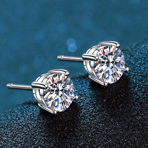 Round Brilliant 0.6–6.0 Ct.TW Diamond Stud Earrings in White Gold