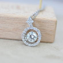 Load image into Gallery viewer, White Gold Diamond Necklace 0.5 Ct - 1.0 Ct Round Brilliant in S-925