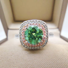 Load image into Gallery viewer, 1.0 Ct.TW Round Brilliant Multi-Colored VVS Halo Diamond Cocktail Ring