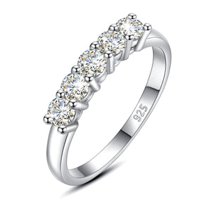 Elegant Diamond Ring 1.0 Ct.TW Round Brilliant in S-925 Gold Options