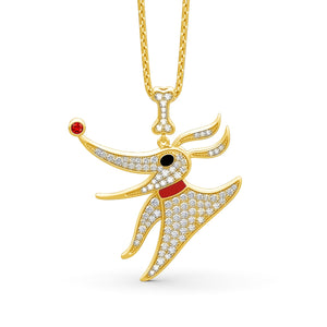 Round Brilliant Pendant Necklace with 2.0 Ct. VVS1 Diamonds & Red Ruby