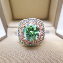 Load image into Gallery viewer, 1.0 Ct.TW Round Brilliant Multi-Colored VVS Halo Diamond Cocktail Ring