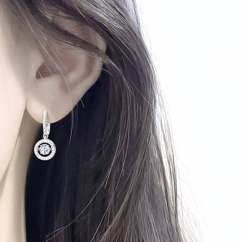 Round Brilliant Diamond Earrings in White Gold 1.0 Ct.TW or 2.0 Ct.TW