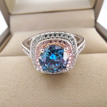 Load image into Gallery viewer, 1.0 Ct.TW Round Brilliant Multi-Colored VVS Halo Diamond Cocktail Ring