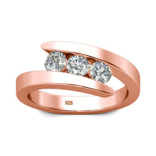 Load image into Gallery viewer, Three-Stone Diamond Ring 0.9 Ct.TW in White, Yellow, or Rose Gold