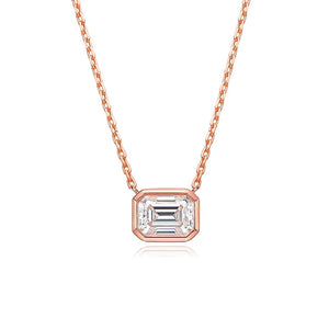 2.0 Ct.TW Emerald Brilliant VVS Diamond Necklace in 18K Gold Options